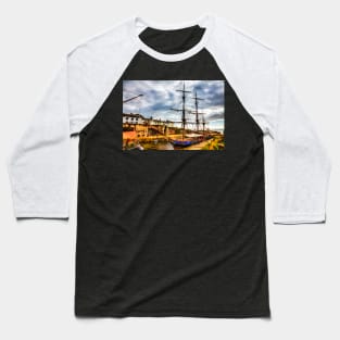 Tall Ships Harbor Charlestown, Cornwall, UK Baseball T-Shirt